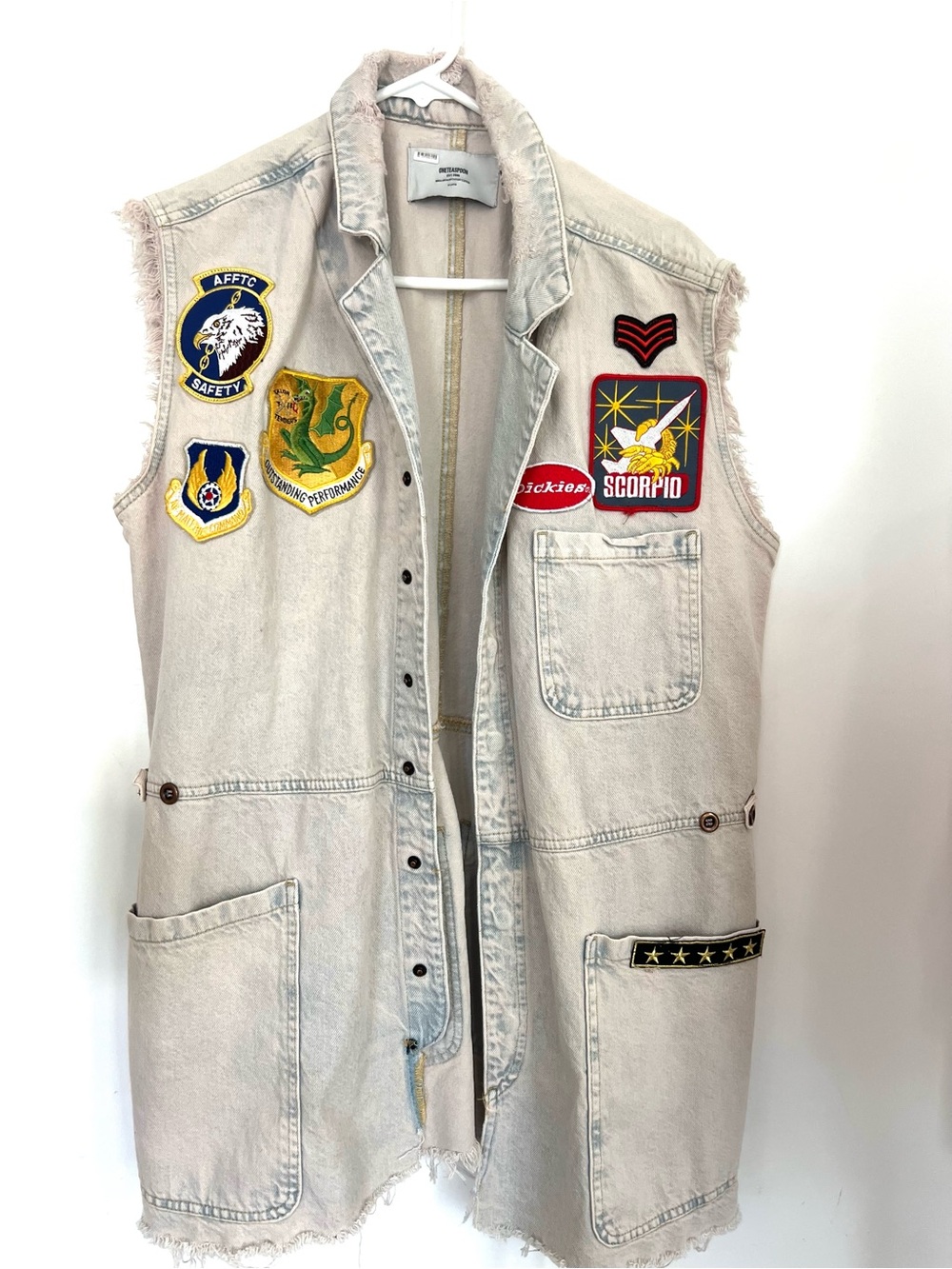 Upcycled One Teaspoon Romper turned patchwork vest, one of a kind - Picture 4 of 10